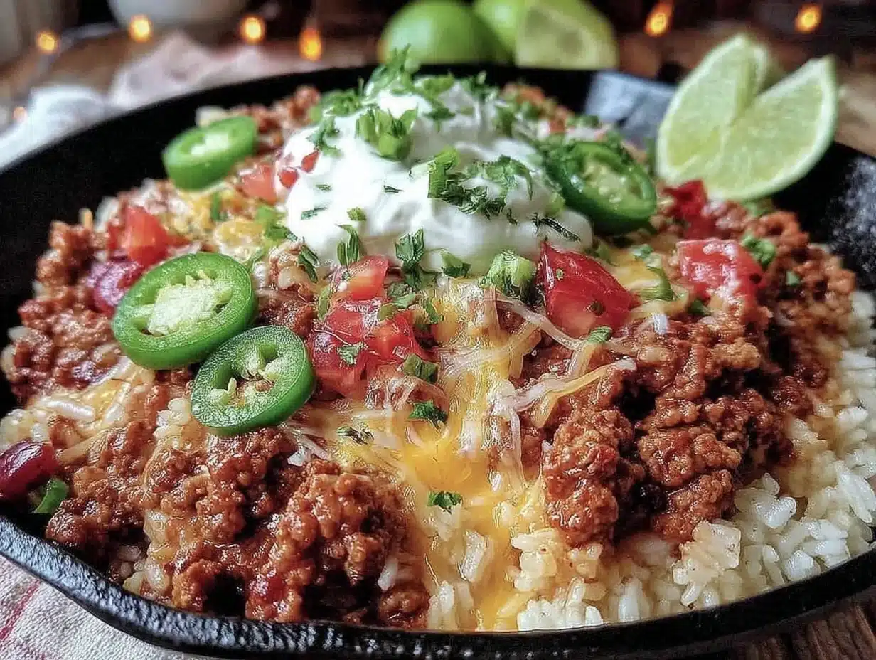 ground turkey taco skillet - featured image