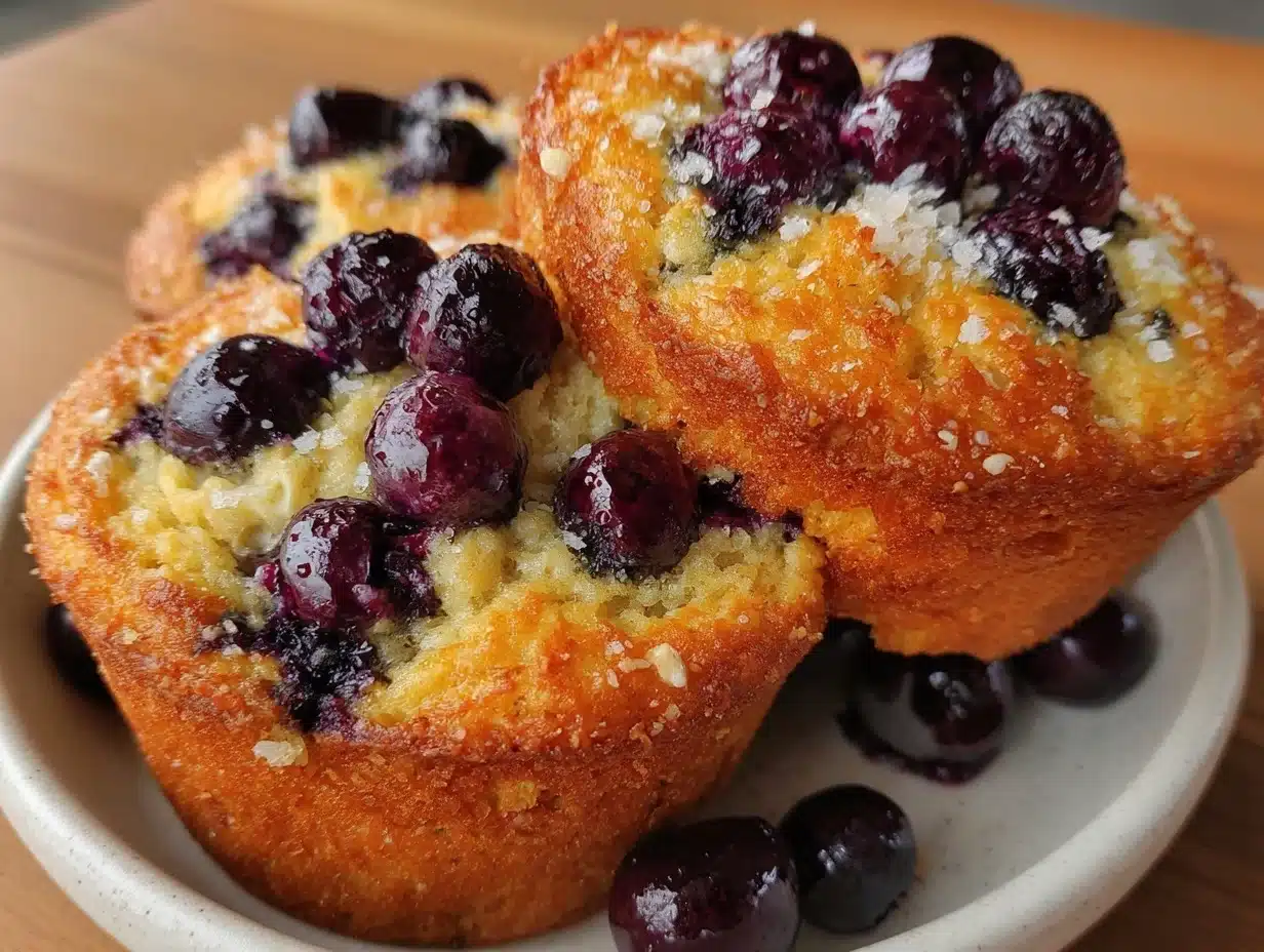 healthy protein-packed blueberry oat muffins - featured image