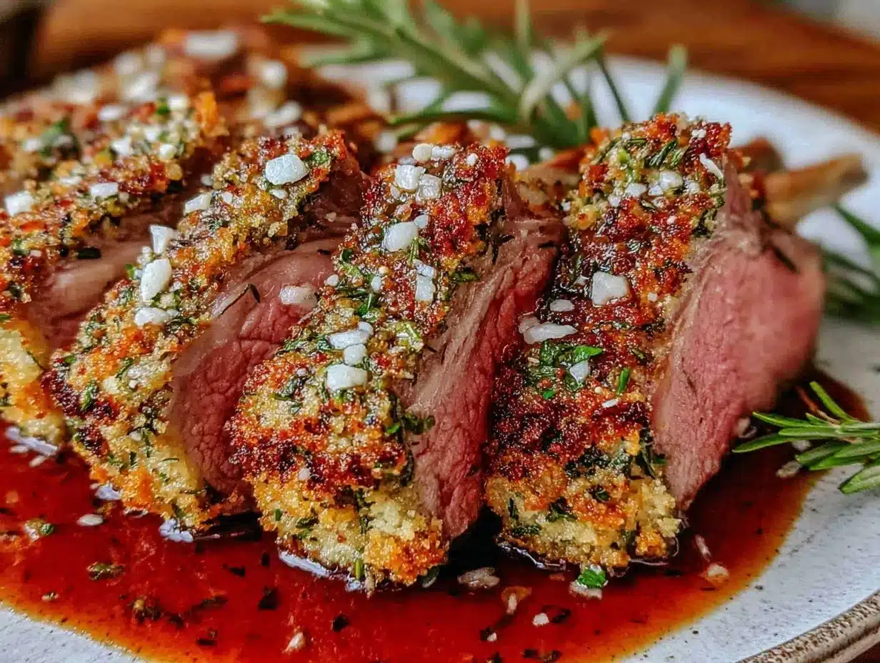herb-crusted rack of lamb preparation steps