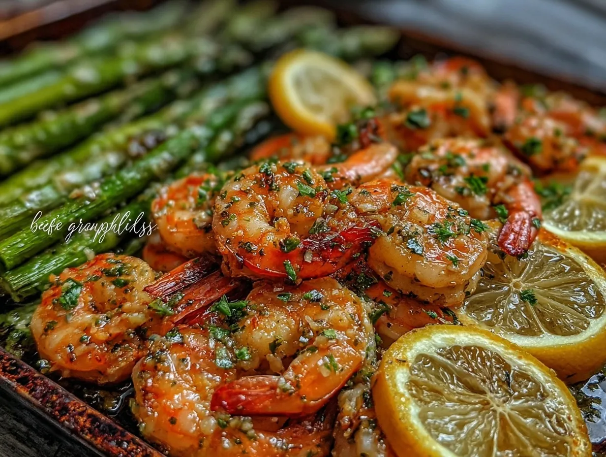 lemon garlic shrimp and asparagus recipe preparation steps