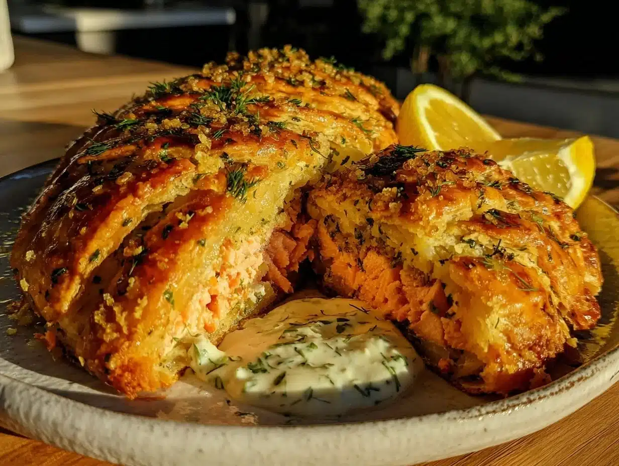 lemon herb salmon en croûte - featured image