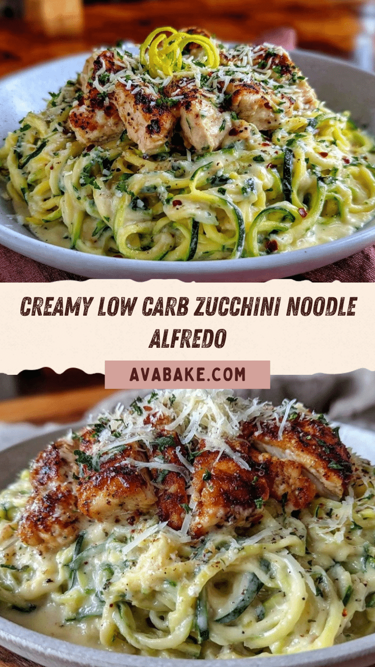 low carb zucchini noodle chicken alfredo recipe