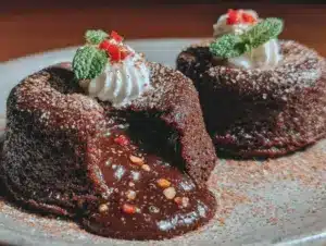 mexican hot chocolate lava cakes - featured image