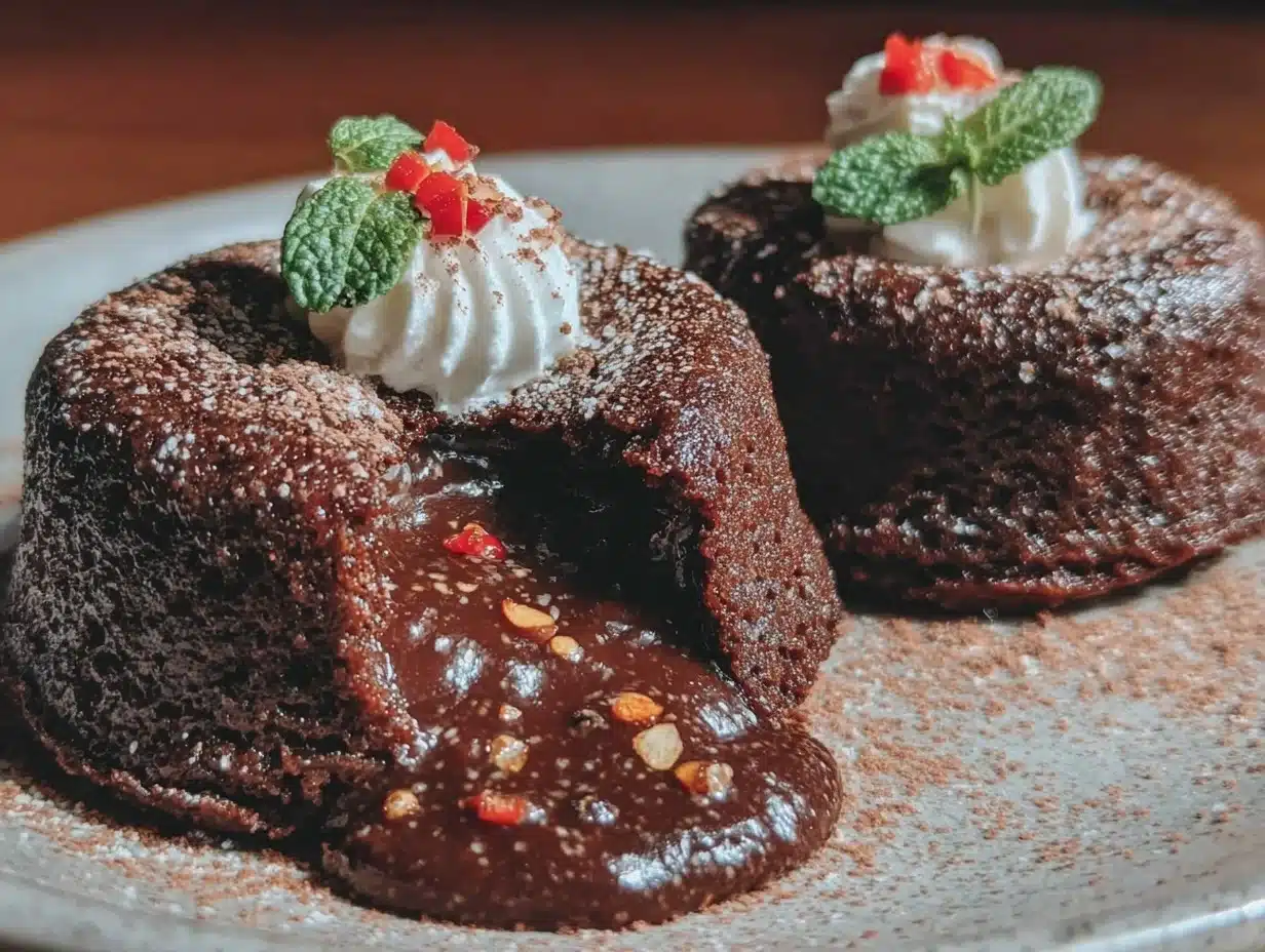 mexican hot chocolate lava cakes - featured image