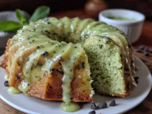 mint chocolate chip bundt cake - featured image