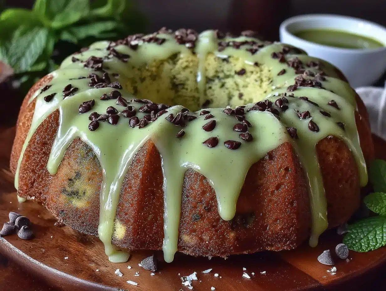 mint chocolate chip bundt cake preparation steps