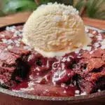 molten chocolate lava brownie skillet - featured image