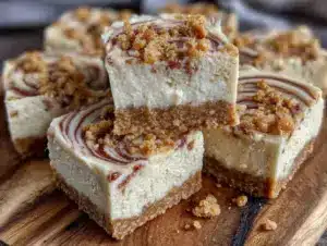 no bake cookie butter cheesecake bars - featured image