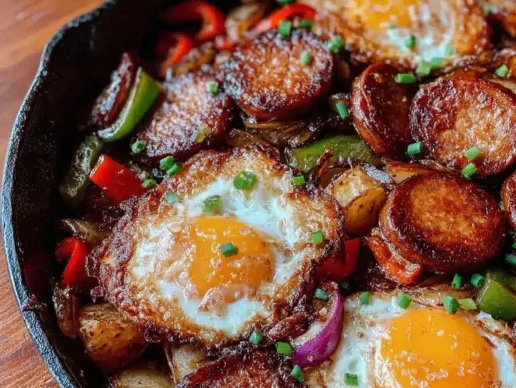 one-skillet campfire breakfast hash - featured image