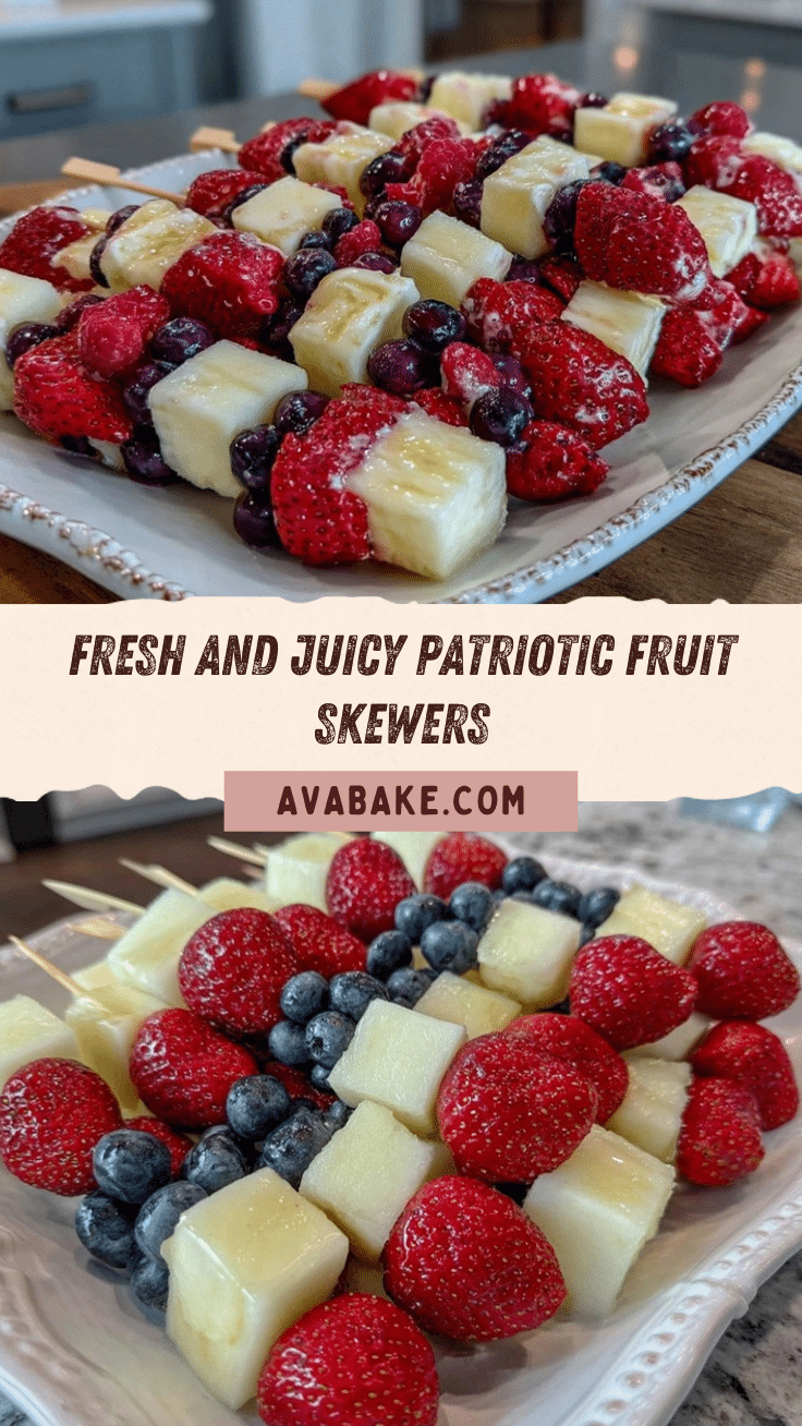 patriotic red white and blue fruit skewers recipe