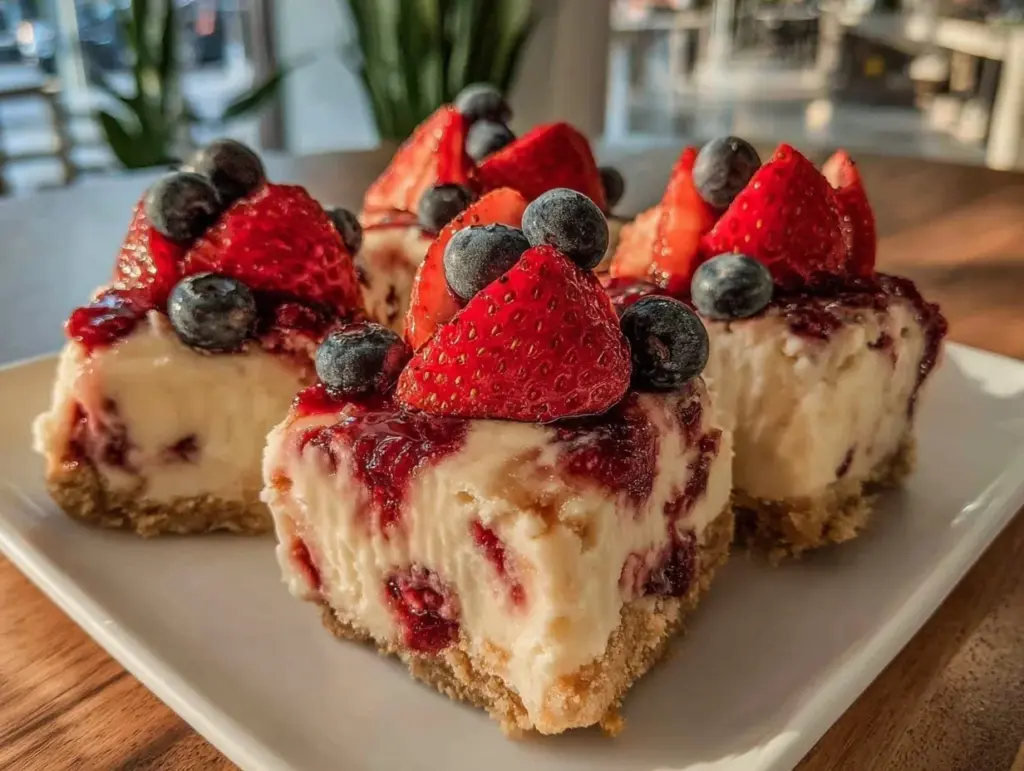 patriotic strawberry cheesecake ice cream bars - featured image