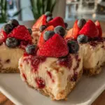 patriotic strawberry cheesecake ice cream bars - featured image