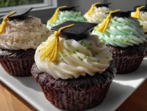 pull apart cap and gown cupcake cake - featured image