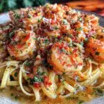 quick garlic butter shrimp linguine - featured image