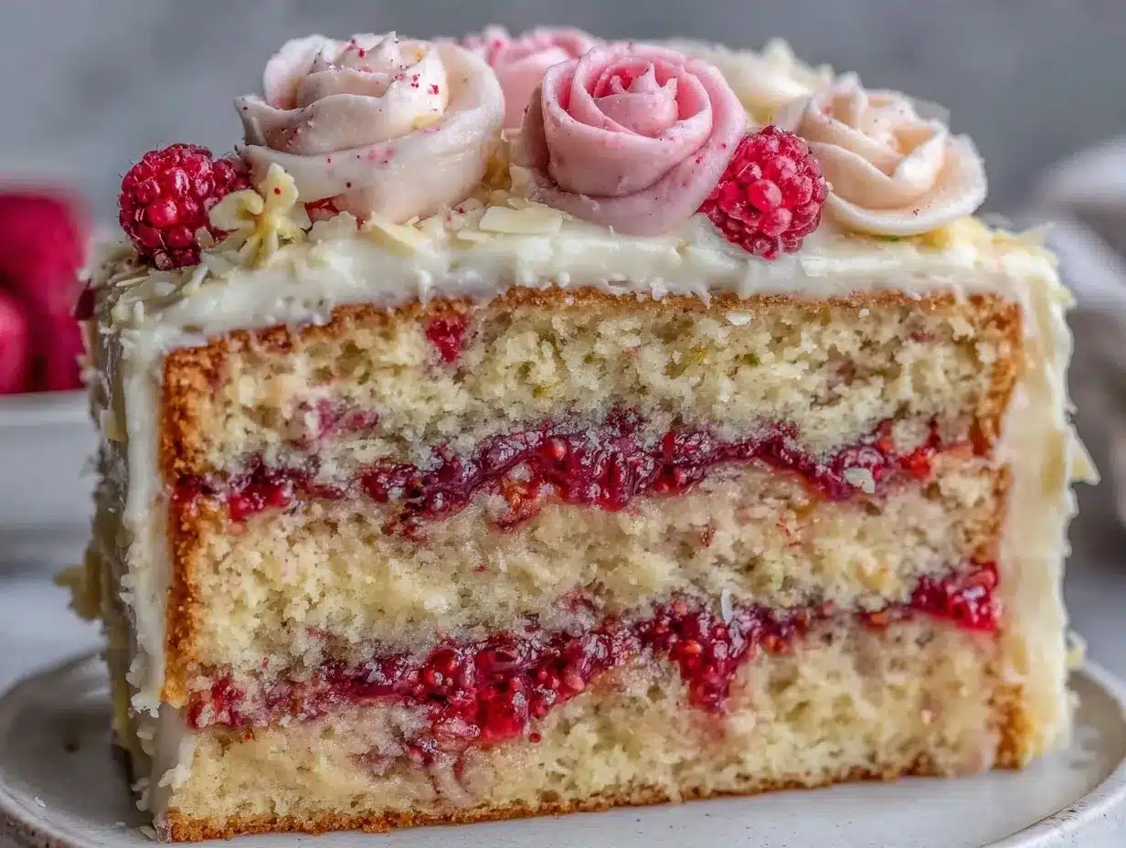 raspberry white chocolate layer cake preparation steps