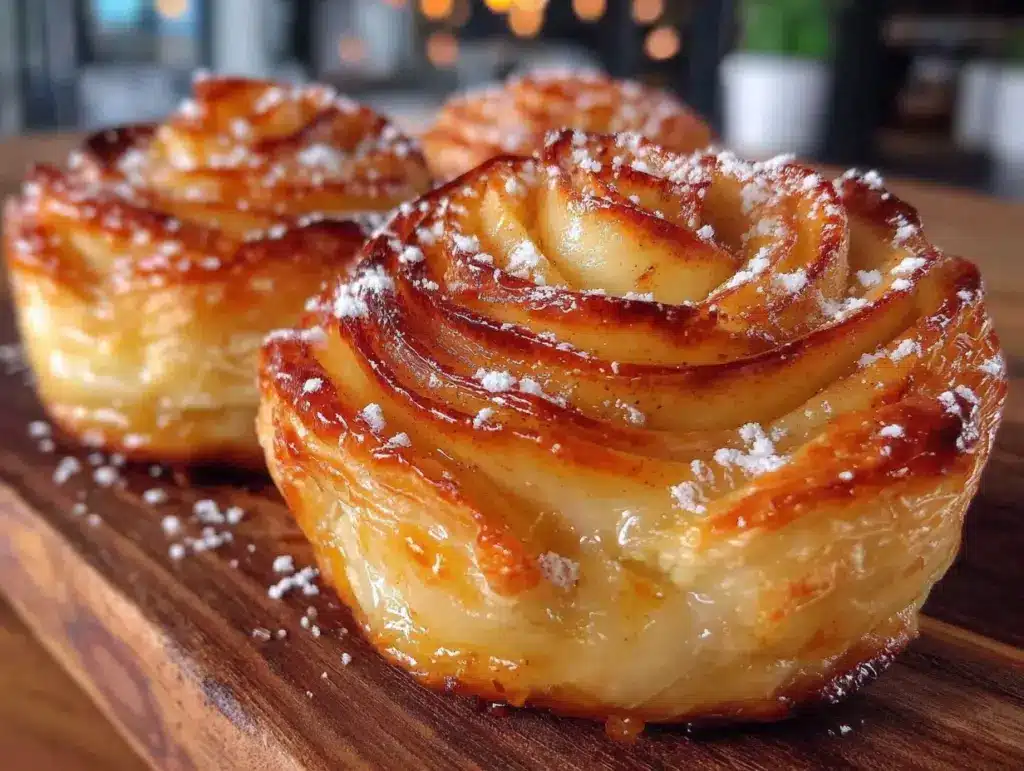 rose-shaped apple puff pastry tart - featured image