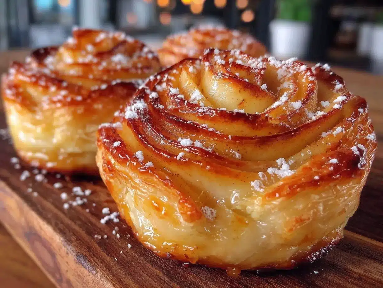 rose-shaped apple puff pastry tart - featured image