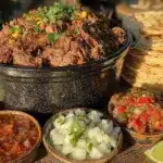 slow cooker barbacoa taco bar recipe - featured image