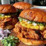 slow cooker Hawaiian BBQ chicken sandwiches - featured image