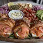 smoked salmon croissant brunch board - featured image