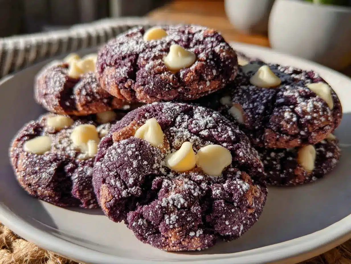 soft chewy ube crinkle cookies preparation steps