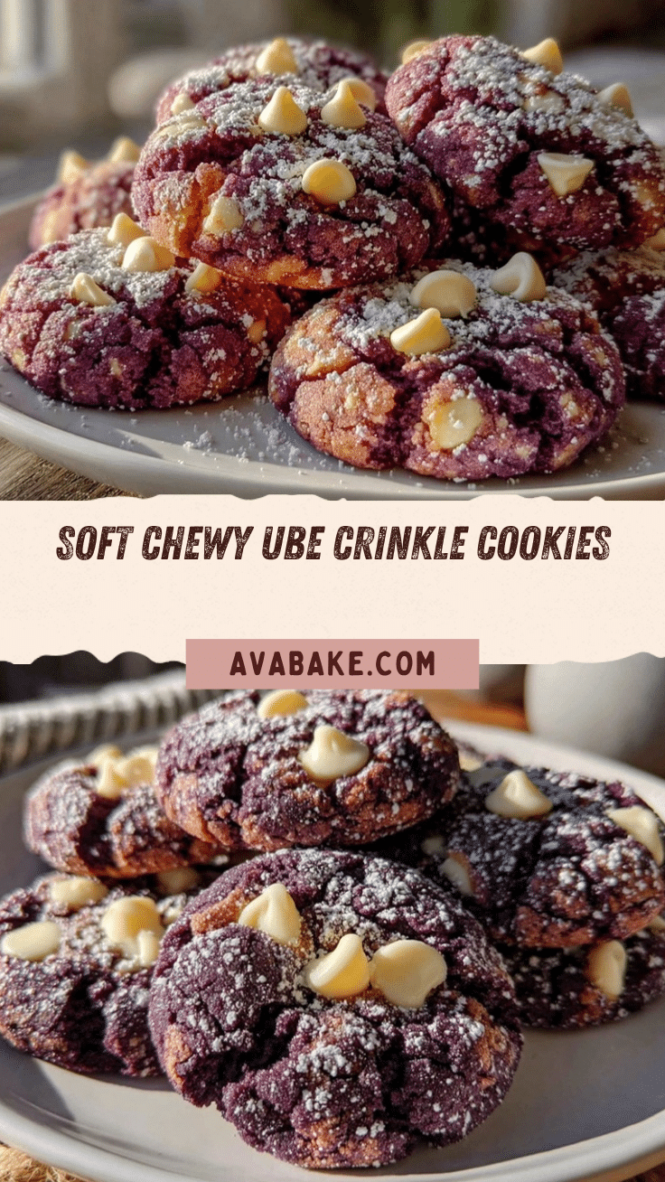 soft chewy ube crinkle cookies recipe