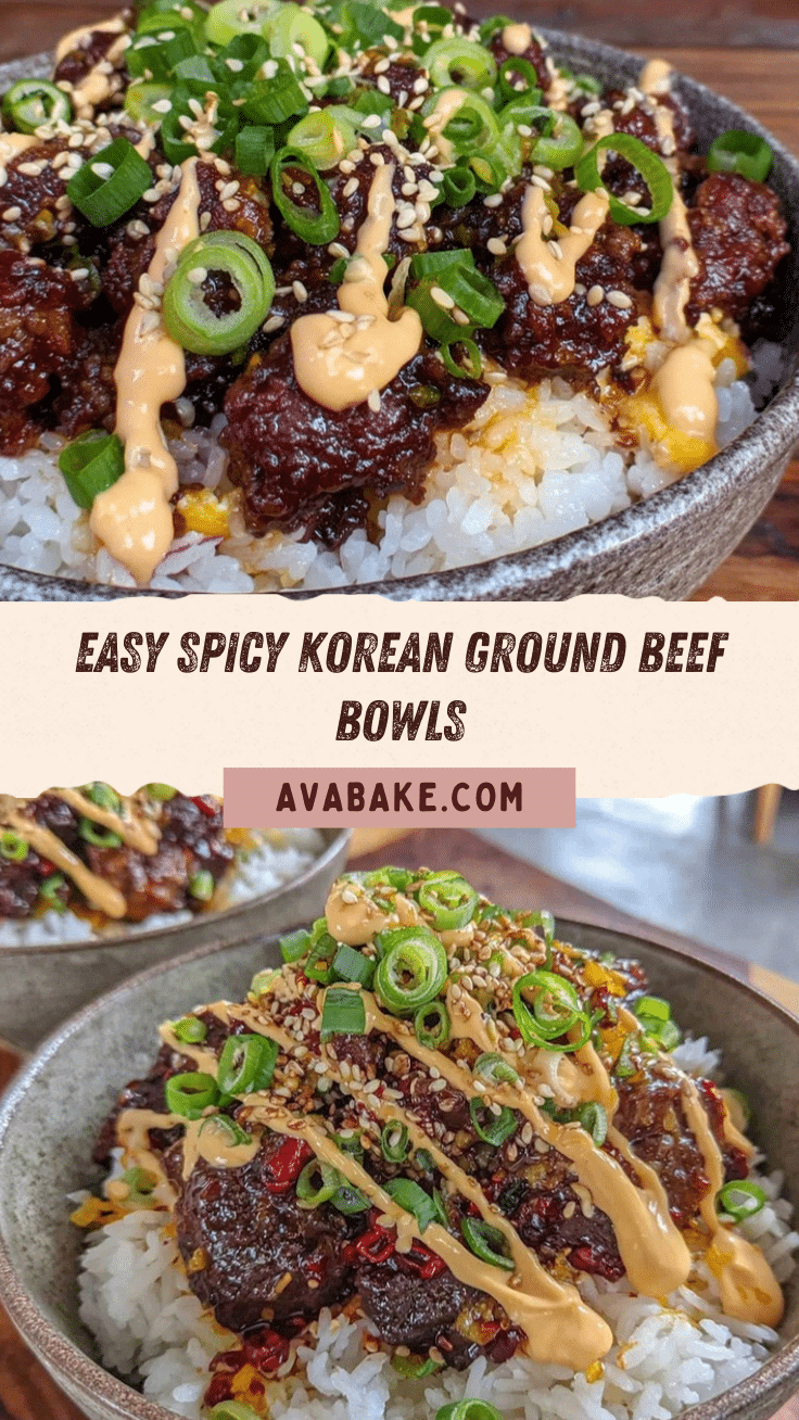 spicy Korean ground beef rice bowl recipe