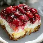 strawberry pretzel salad dessert - featured image