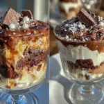 triple chocolate fudge brownie trifle cups - featured image