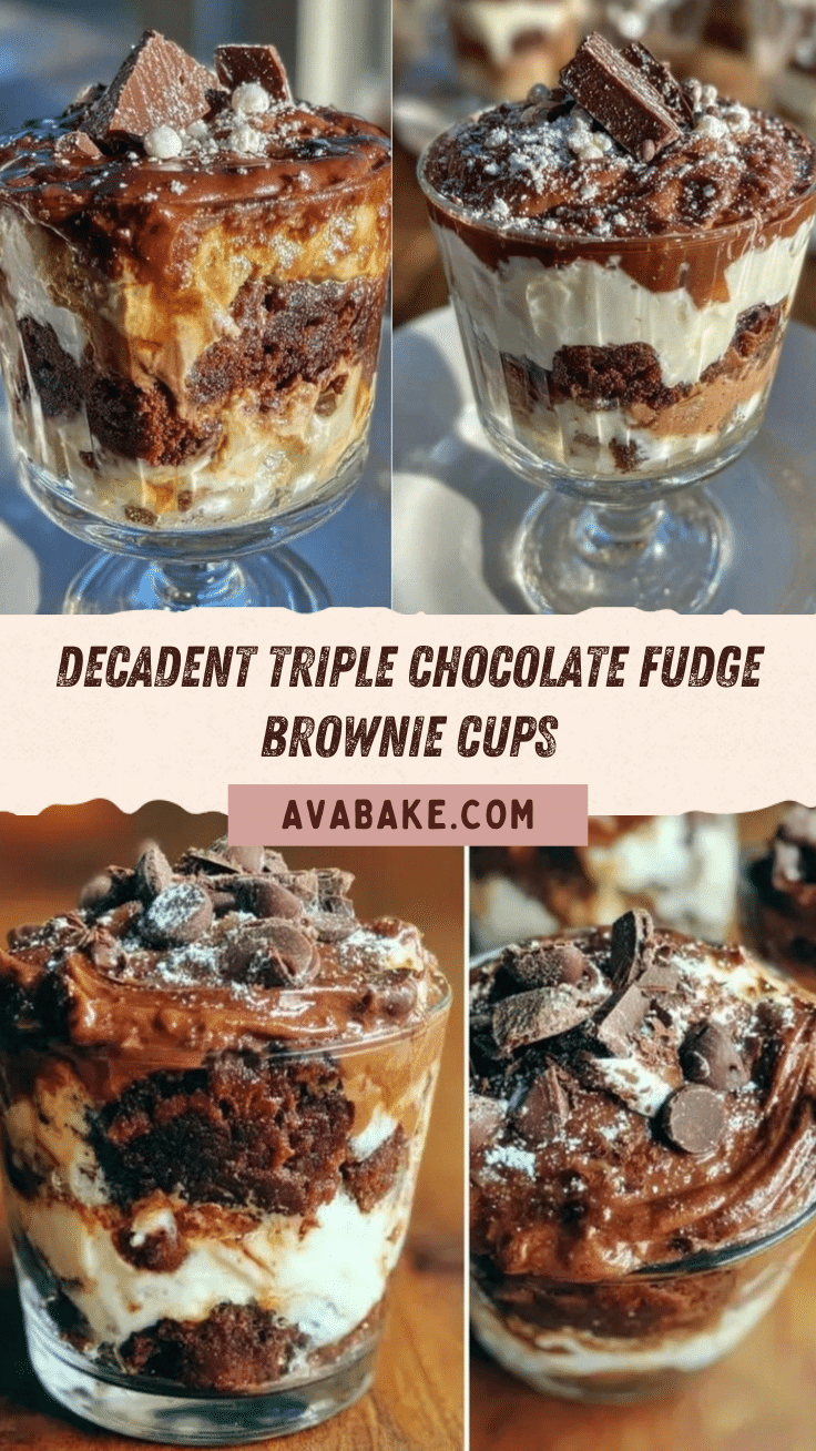 triple chocolate fudge brownie trifle cups recipe