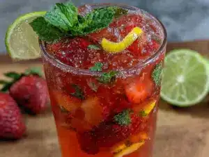 virgin strawberry mojito mocktail - featured image