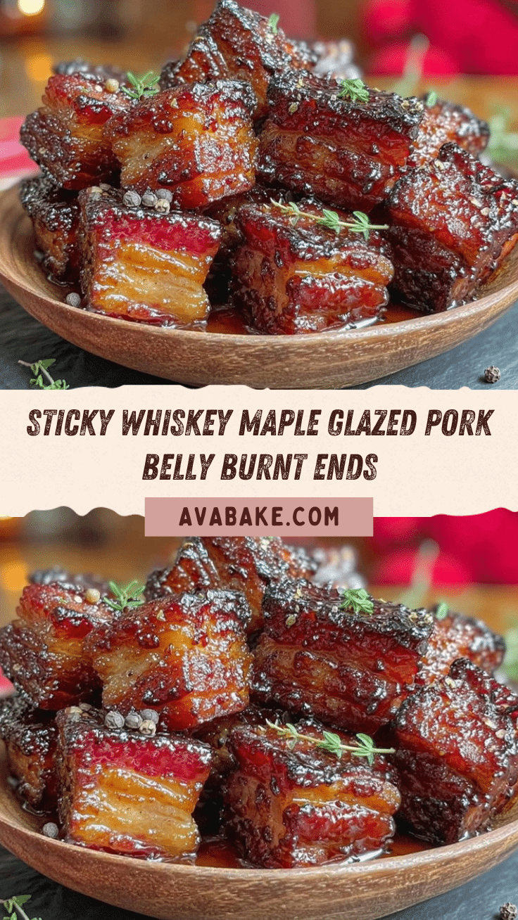 whiskey maple glazed pork belly burnt ends recipe