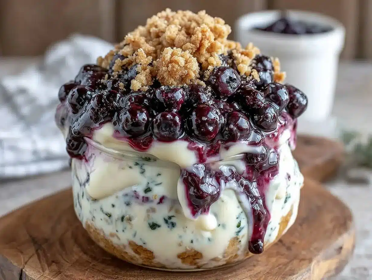 blueberry cheesecake overnight oats preparation steps