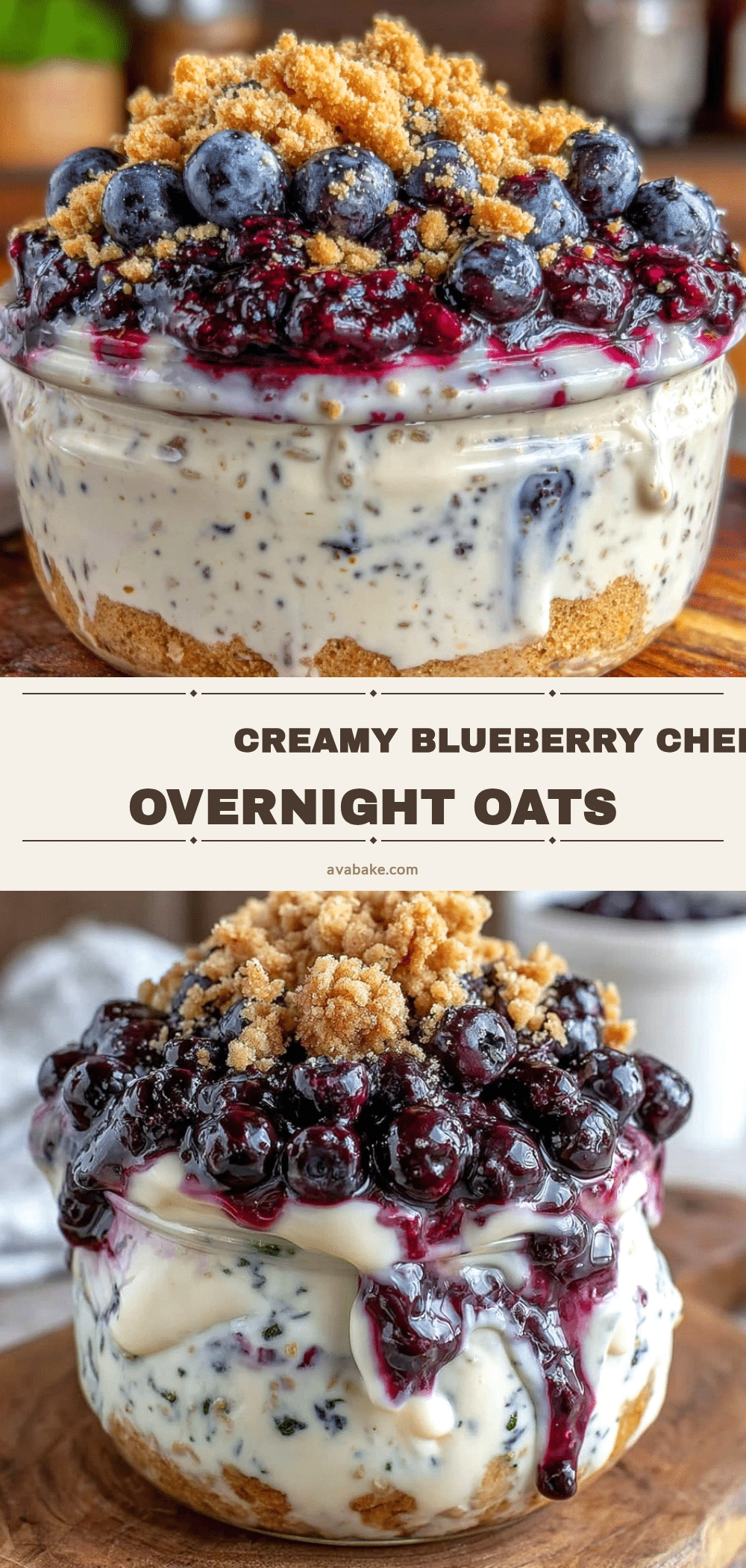 blueberry cheesecake overnight oats recipe