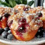 blueberry crumble muffins - featured image