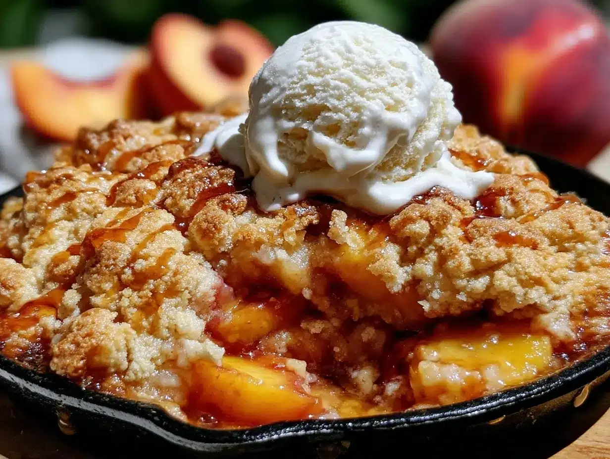 brown butter peach cobbler skillet preparation steps