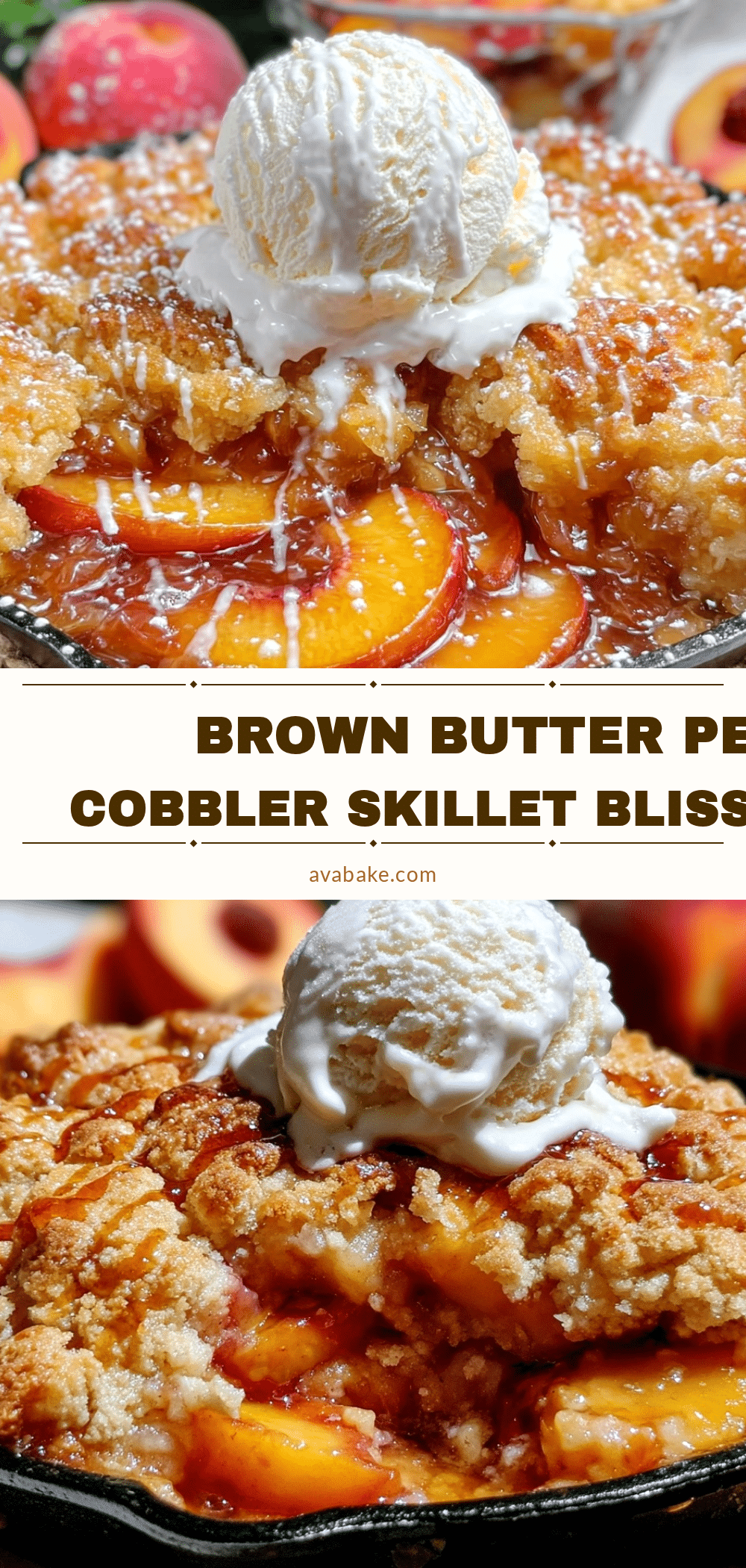 brown butter peach cobbler skillet recipe