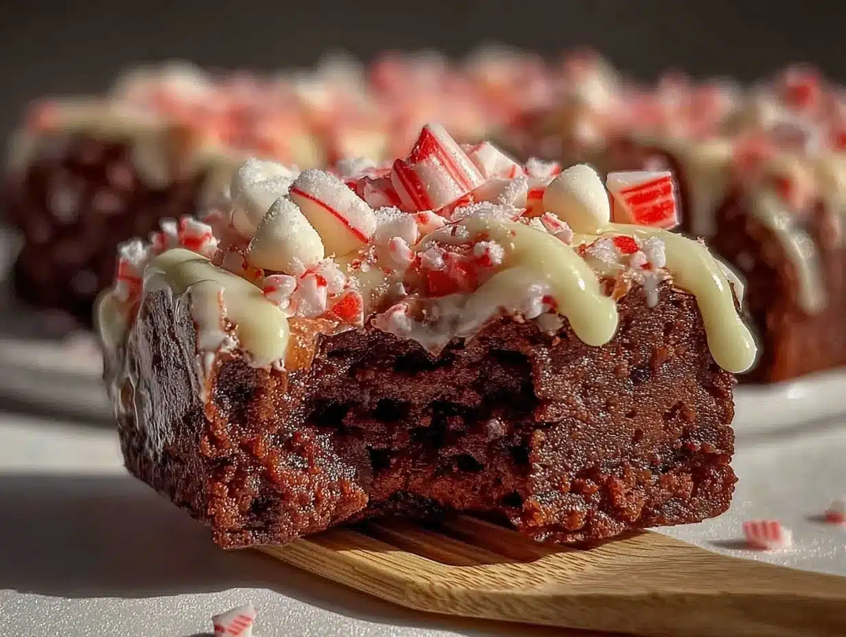 candy cane brownie bark - featured image