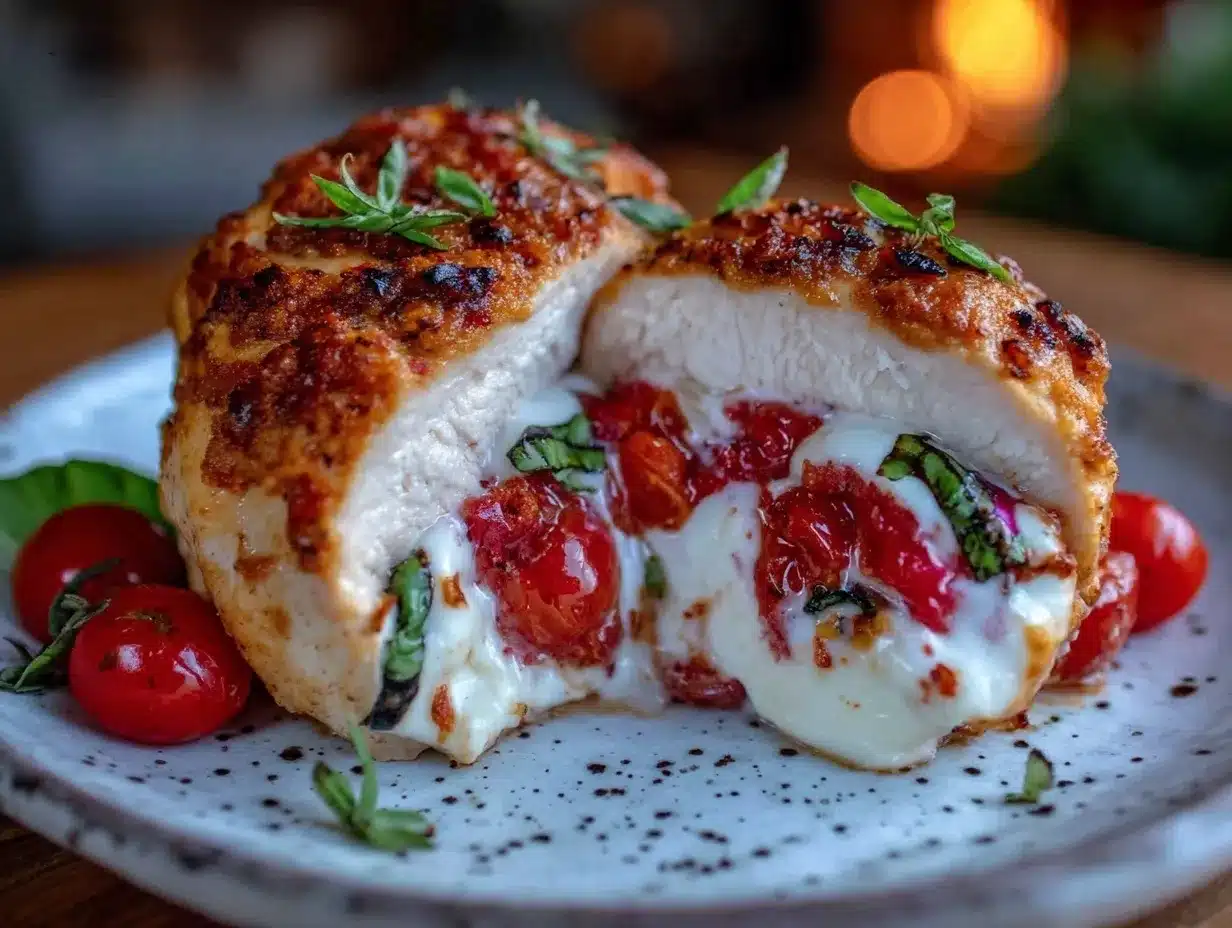 Caprese stuffed chicken breast preparation steps
