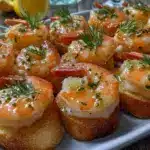 champagne cocktail shrimp appetizer bites - featured image