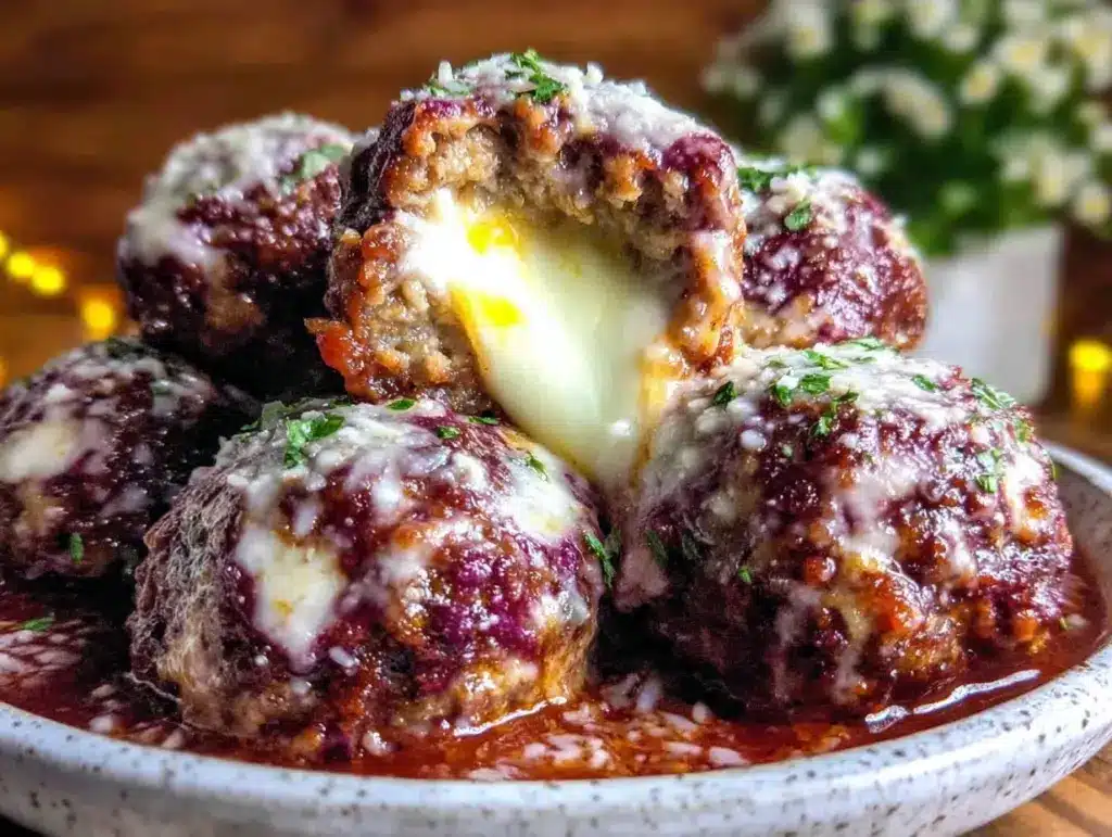 cheese-stuffed meatballs - featured image
