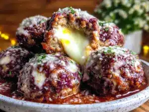 cheese-stuffed meatballs - featured image