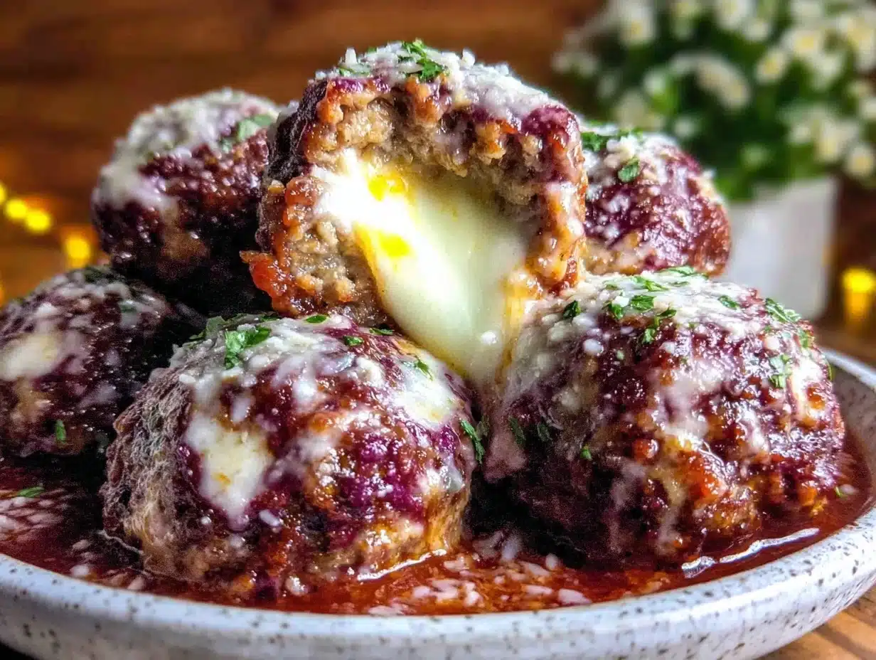 cheese-stuffed meatballs - featured image