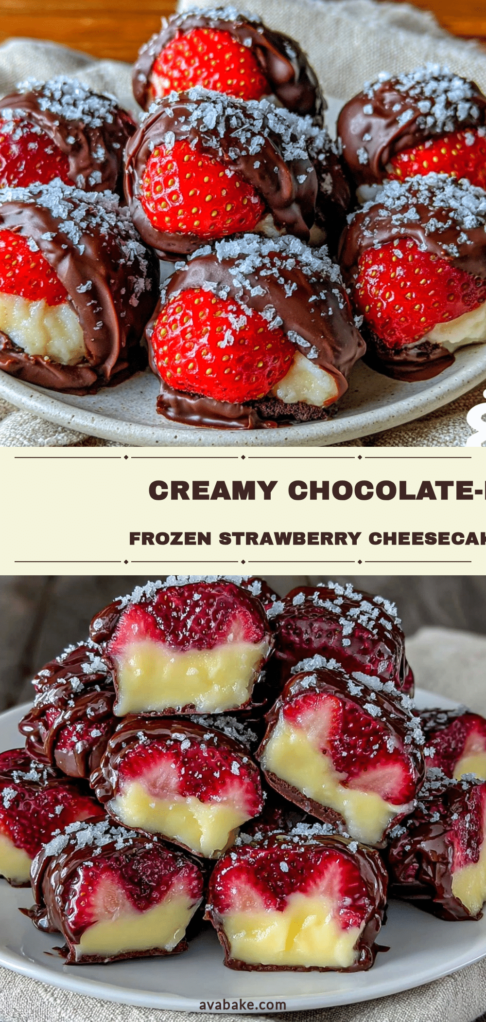 chocolate-dipped frozen strawberry cheesecake bites recipe