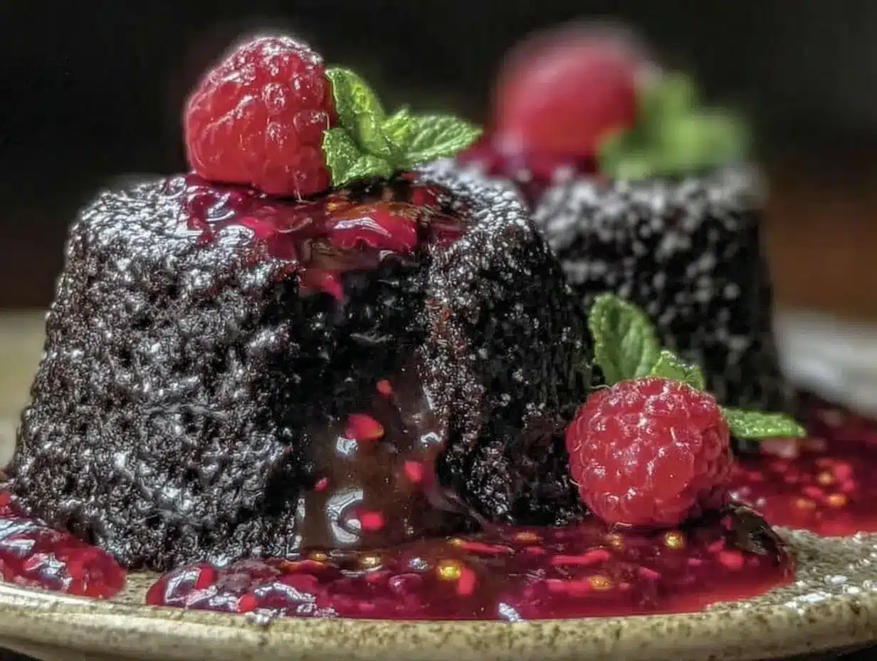 chocolate fondant with raspberry coulis preparation steps