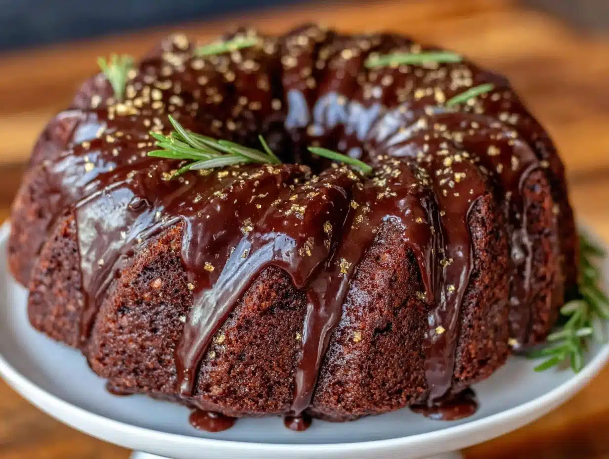 chocolate whiskey bundt cake - featured image