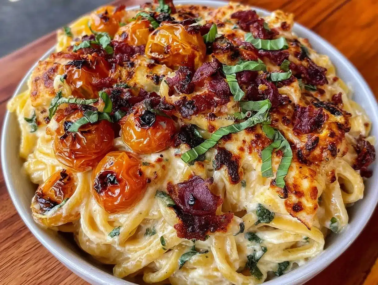 creamy baked feta pasta - featured image