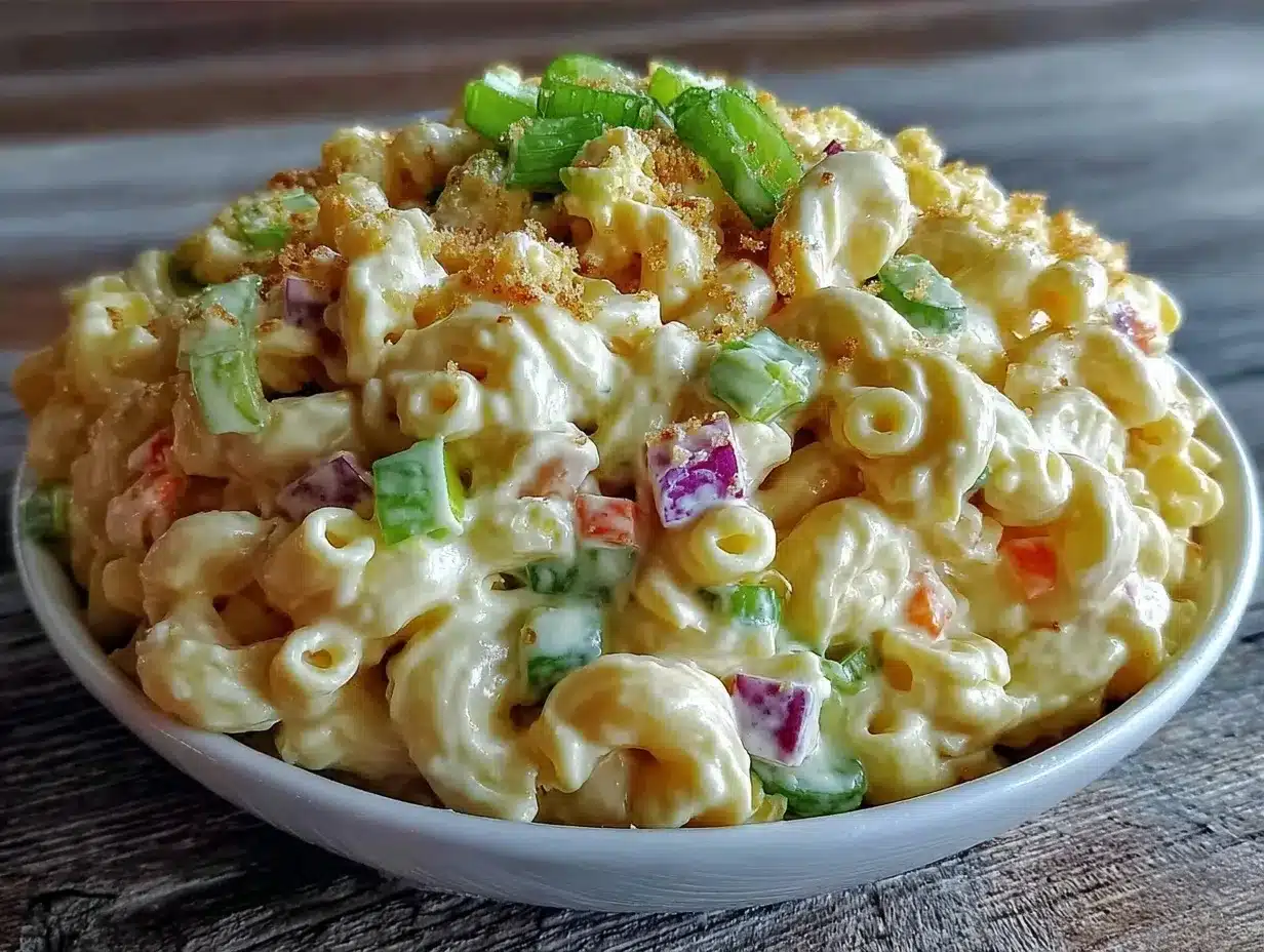 creamy classic American macaroni salad preparation steps