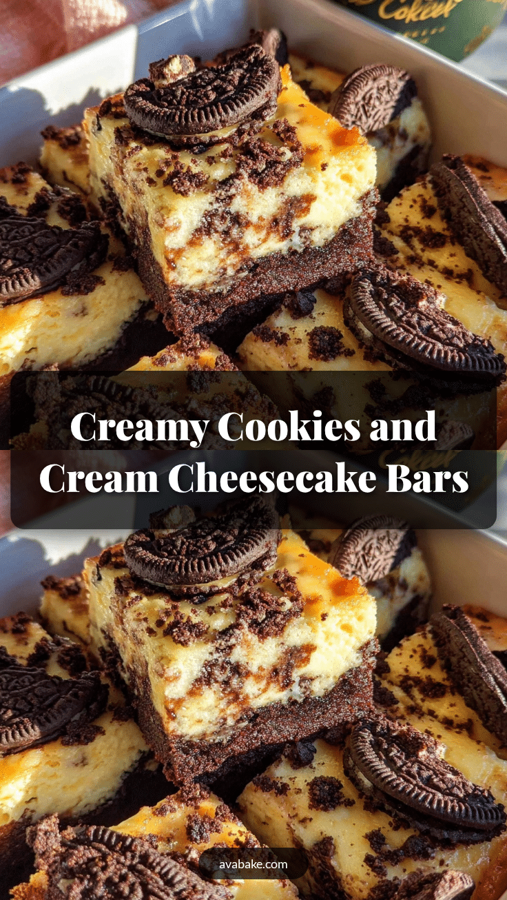 creamy cookies and cream cheesecake bars recipe