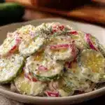 creamy dill cucumber salad - featured image